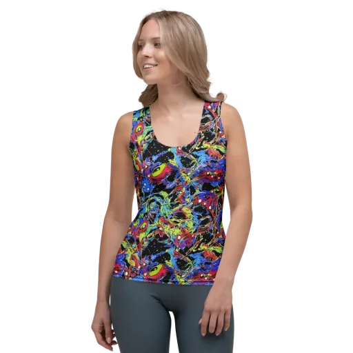 Neon Chaos on a Women's Tank Top