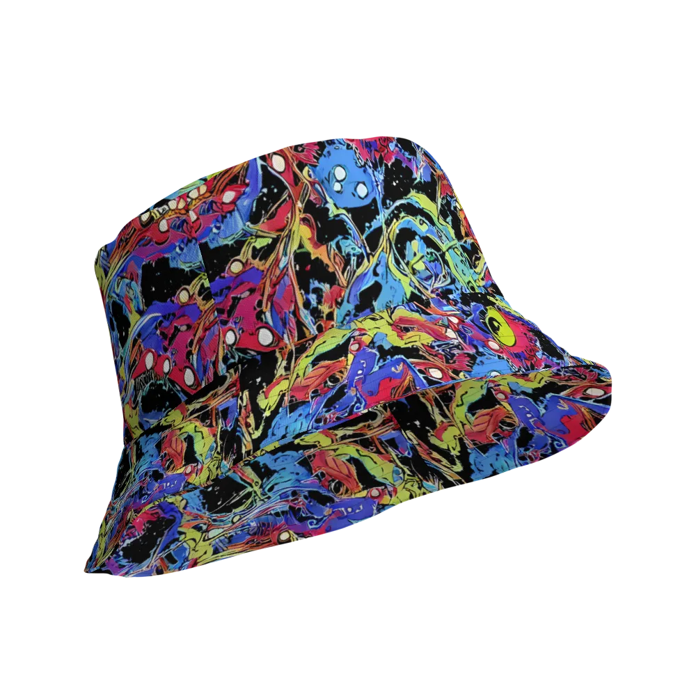 Neon Chaos on Reversible Bucket Hat — Product details Outside
