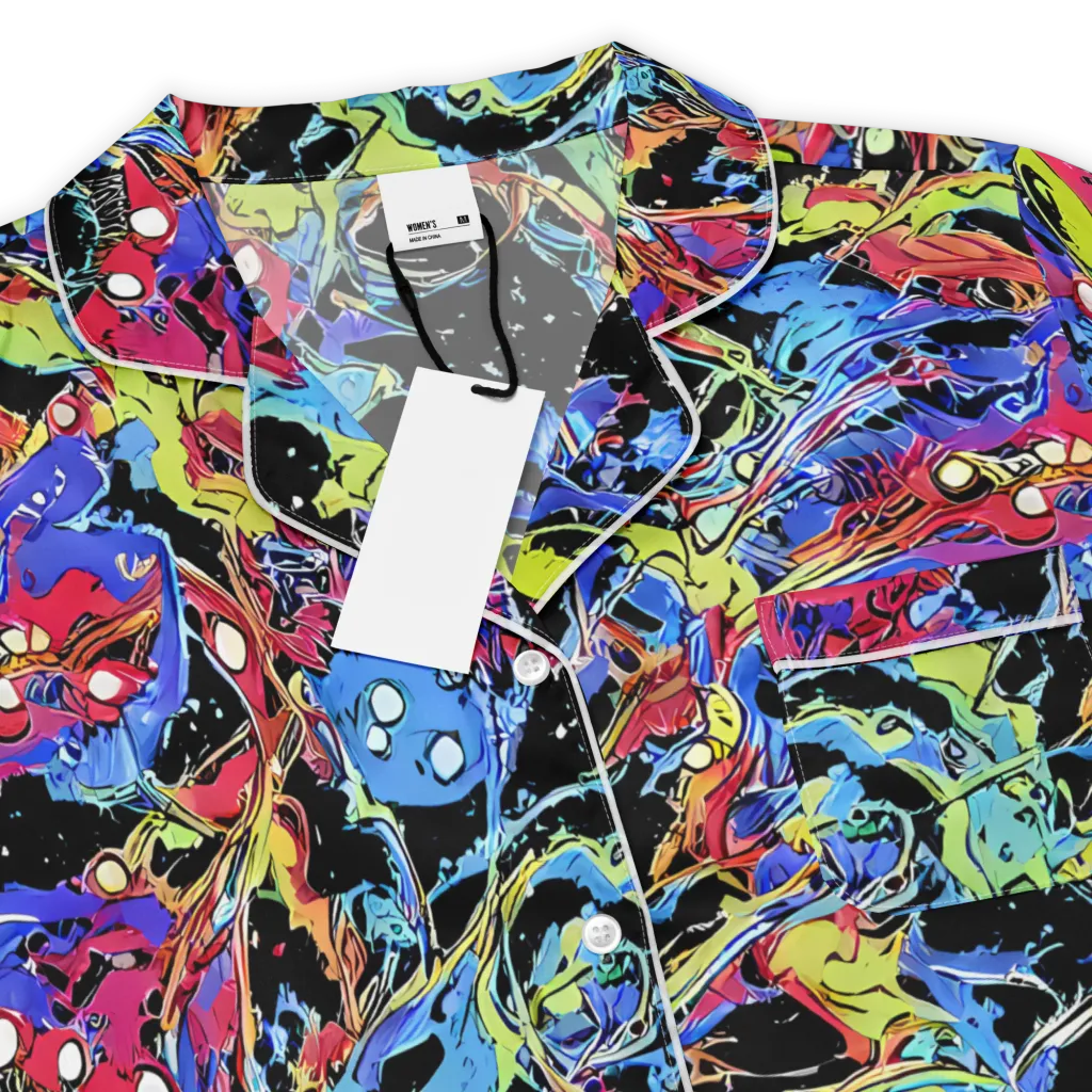 Neon Chaos on Women's Short Sleeve Pajama Top — Product details