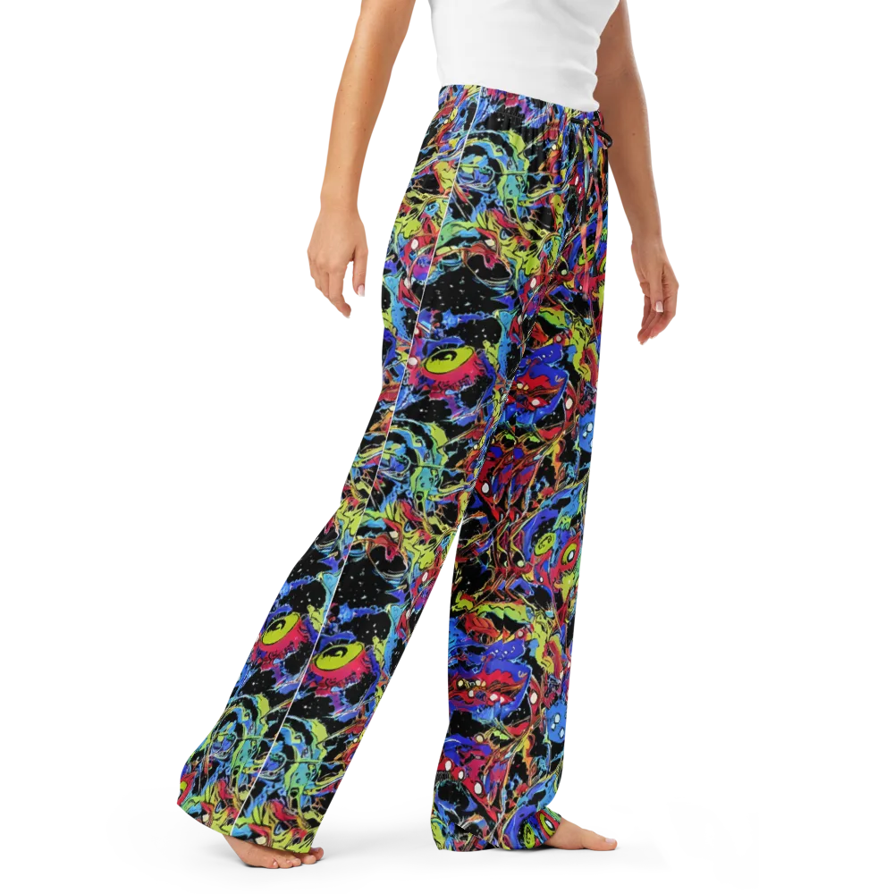 Neon Chaos on Women's Pajama Pants — Right Front