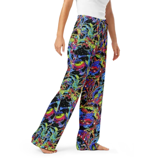 Neon Chaos on a Women's Pajama Pants