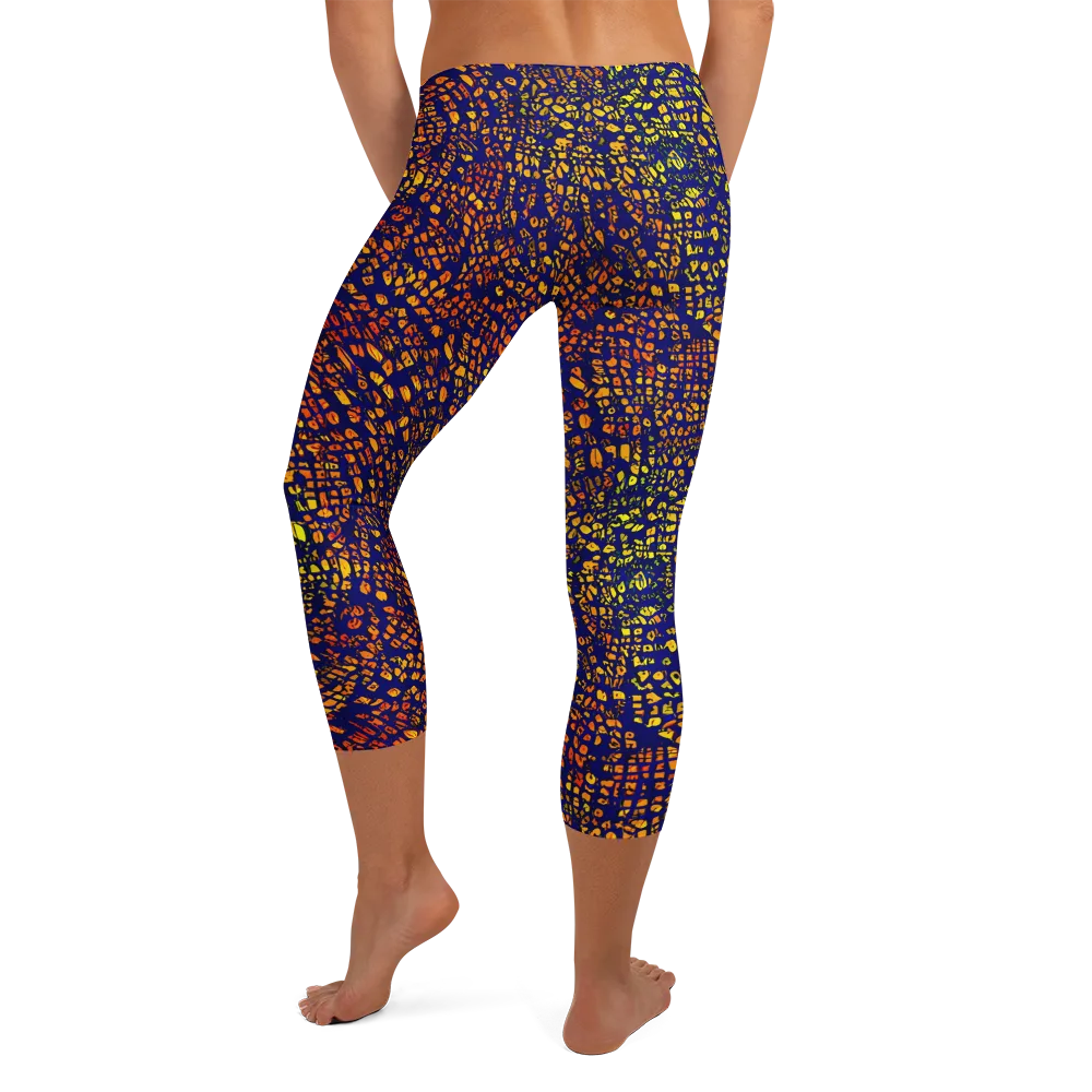 Midnight Shards on Capri Leggings — Back