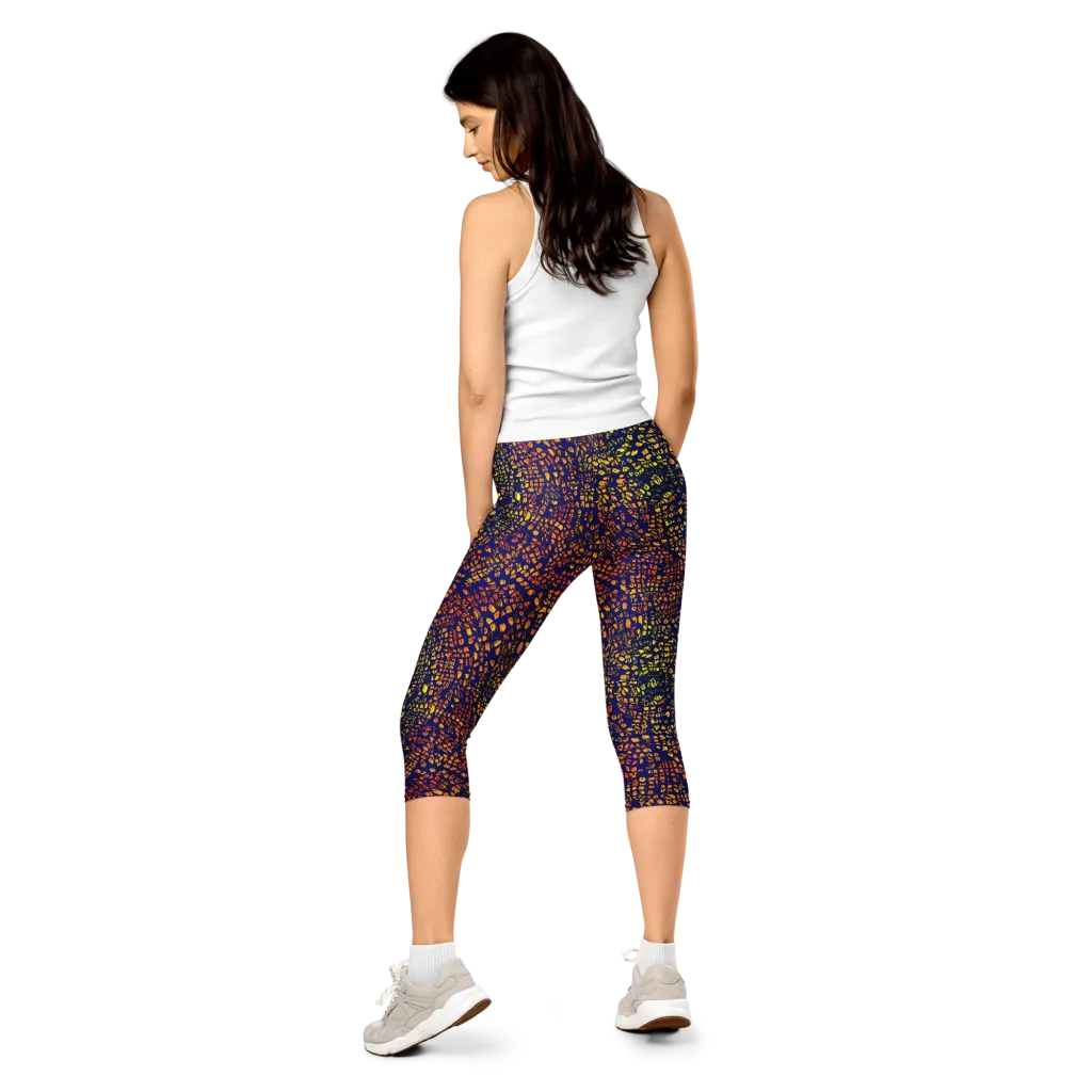 Midnight Shards on Capri Leggings — Back