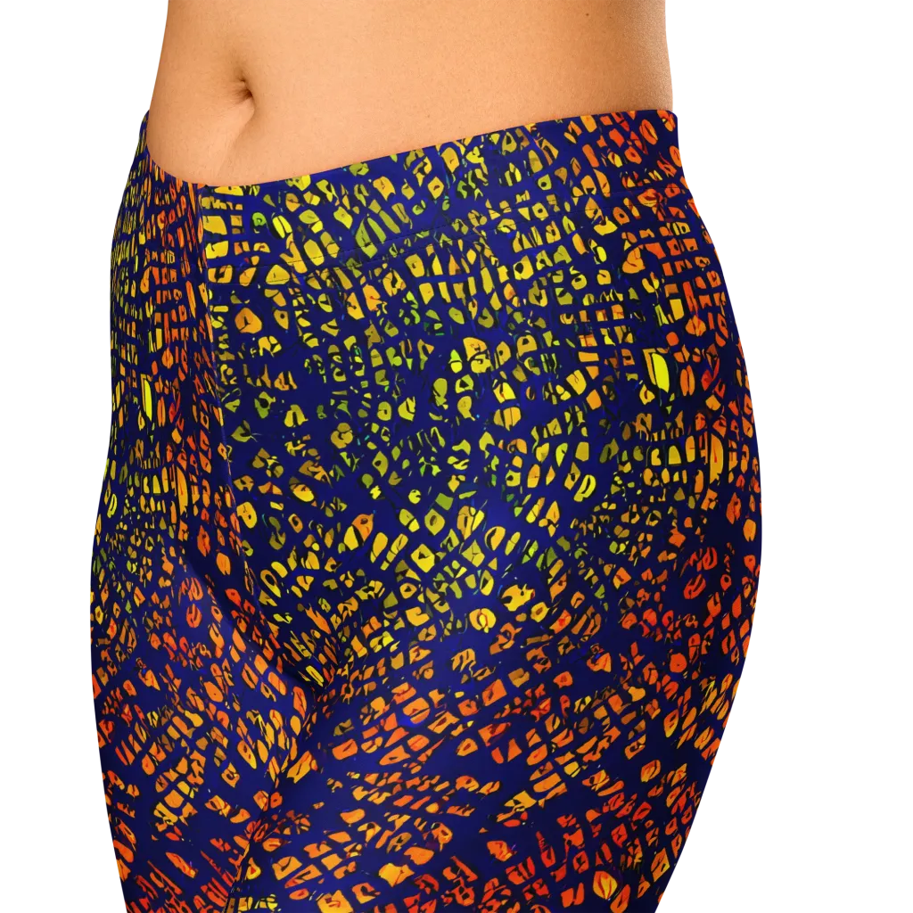Midnight Shards on Capri Leggings — Zoomed-in