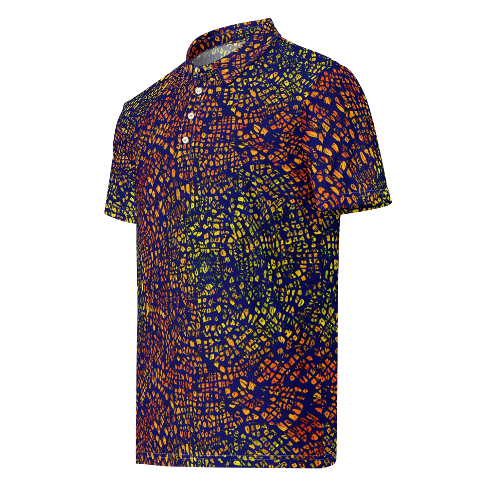 Midnight Shards on Men's Slim Fit Polo Shirt — Left Front