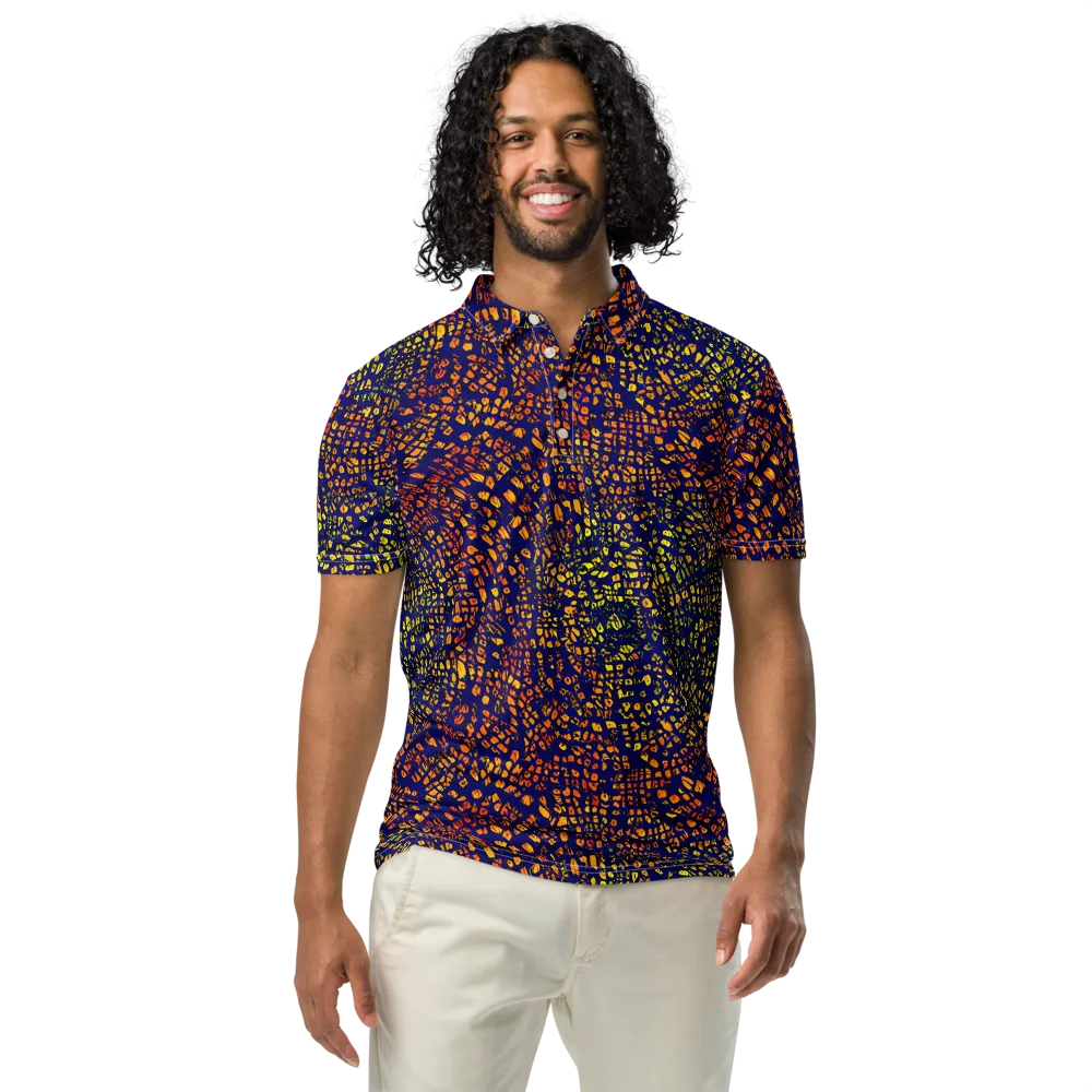 Midnight Shards on Men's Slim Fit Polo Shirt — Front