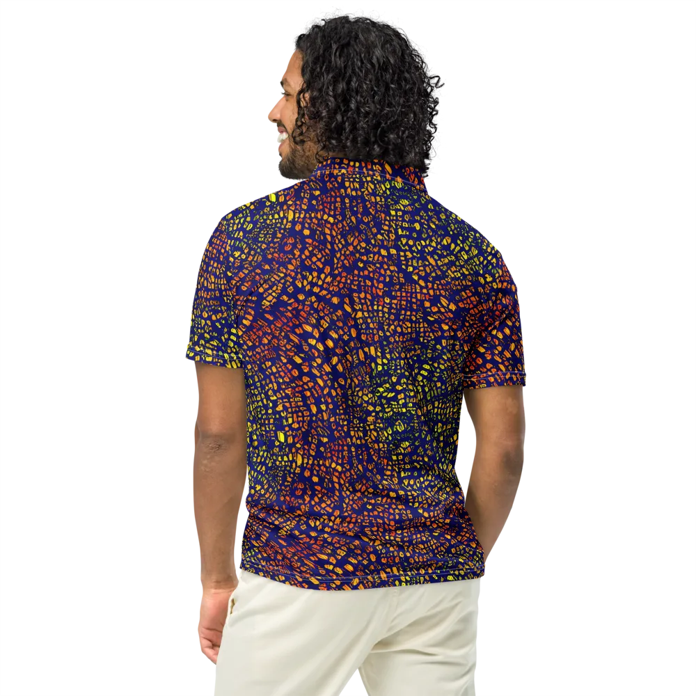 Midnight Shards on Men's Slim Fit Polo Shirt — Back