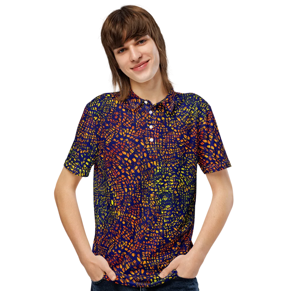 Midnight Shards on Men's Slim Fit Polo Shirt — Front