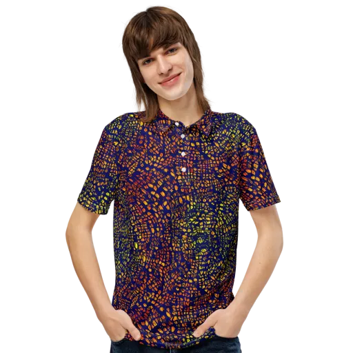 Midnight Shards on a Men's Slim Fit Polo Shirt