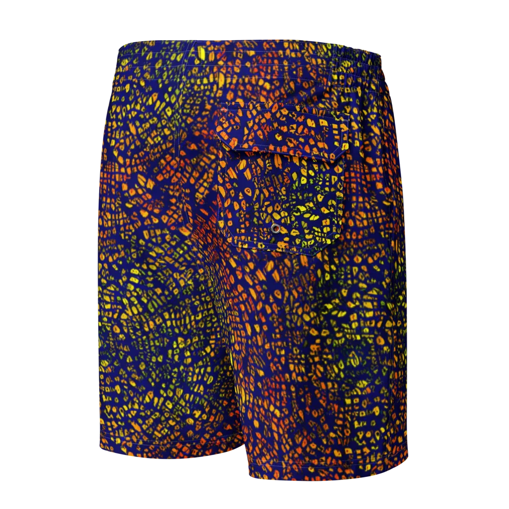 Midnight Shards on Men's Board Shorts — Back