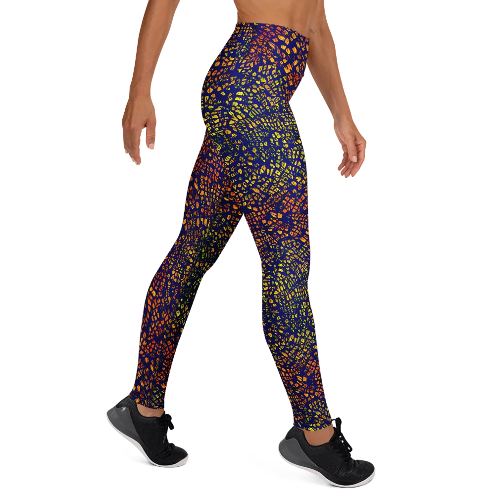 Midnight Shards on Yoga Leggings — Right