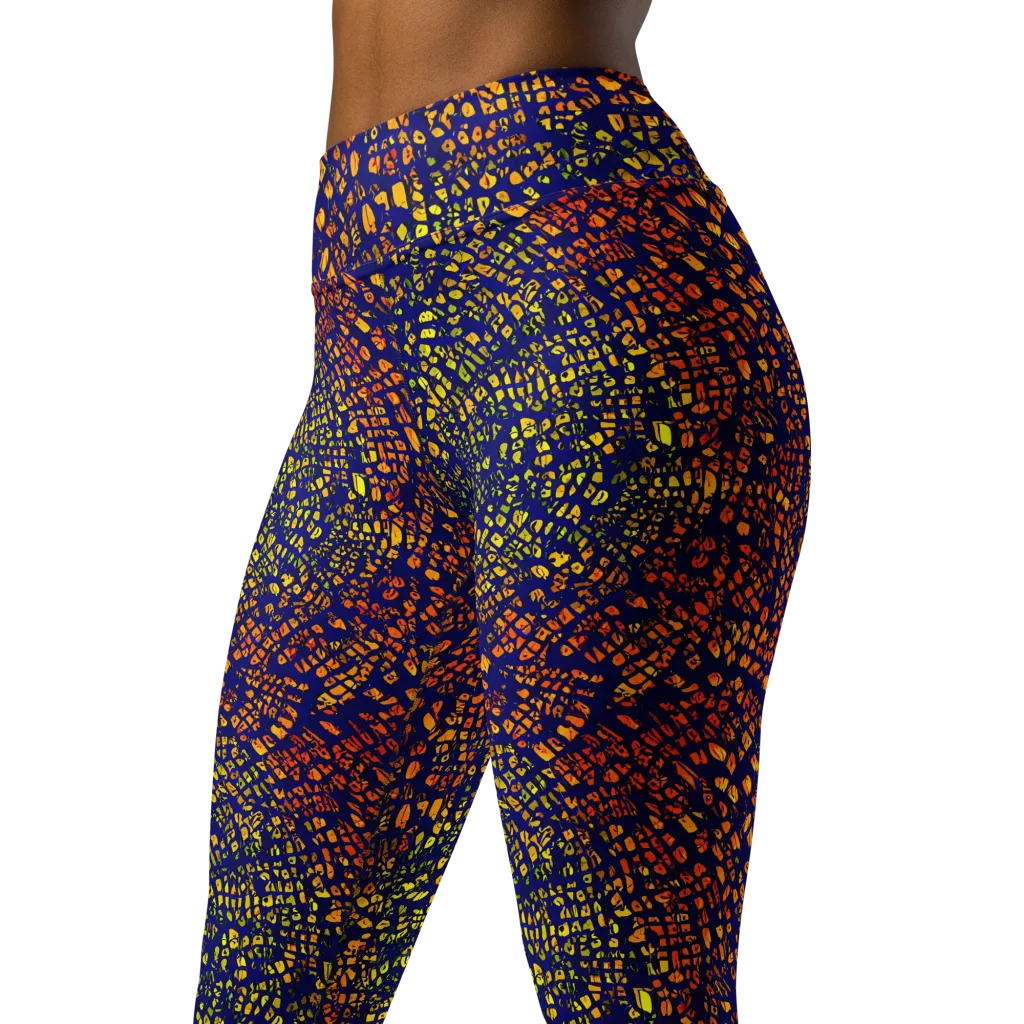 Midnight Shards on Yoga Leggings — Left Front