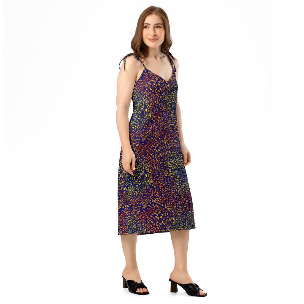 Midnight Shards on Slip Dress — Right Front