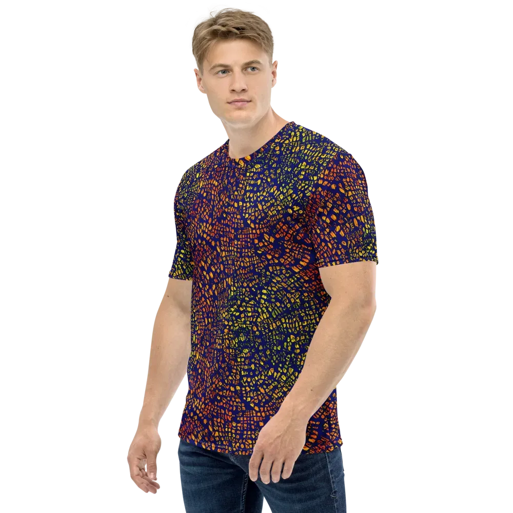 Midnight Shards on Men's Crew Neck T-Shirt — Left