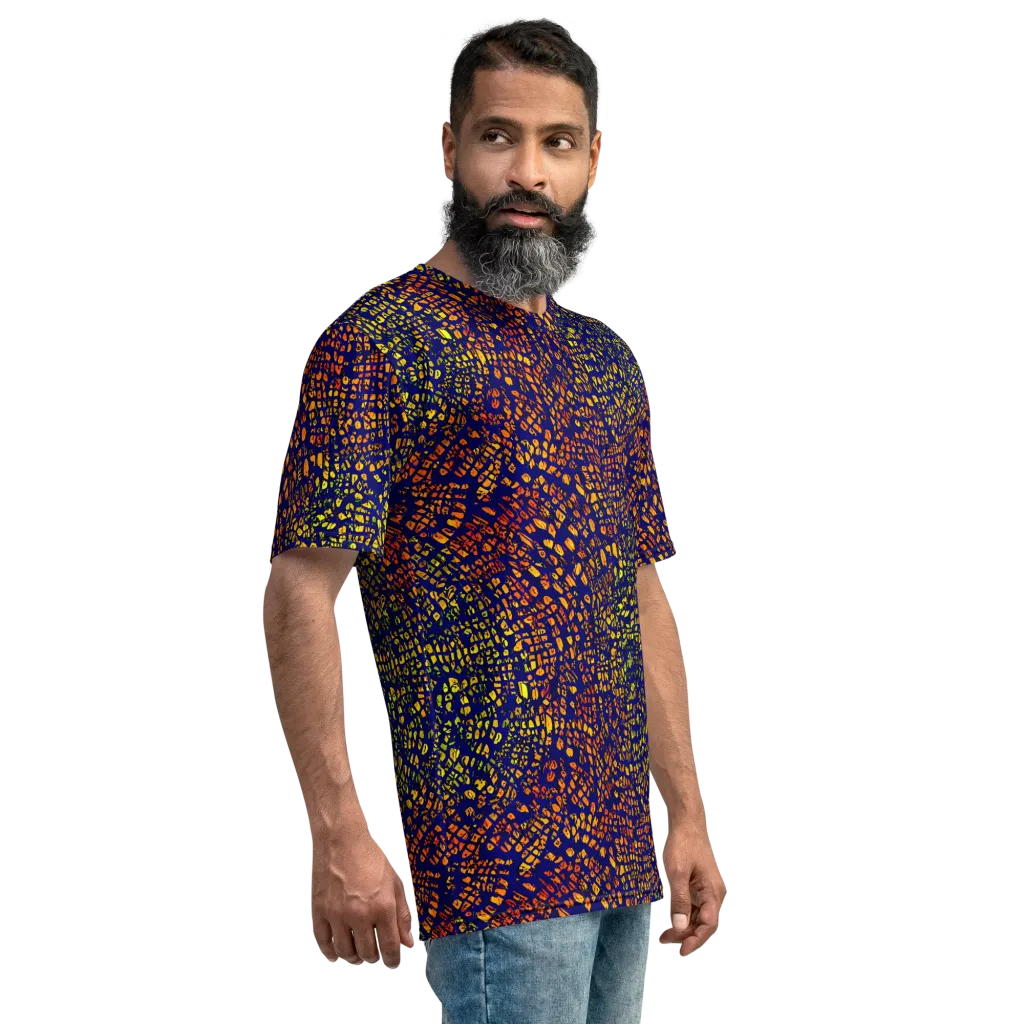 Midnight Shards on Men's Crew Neck T-Shirt — Right