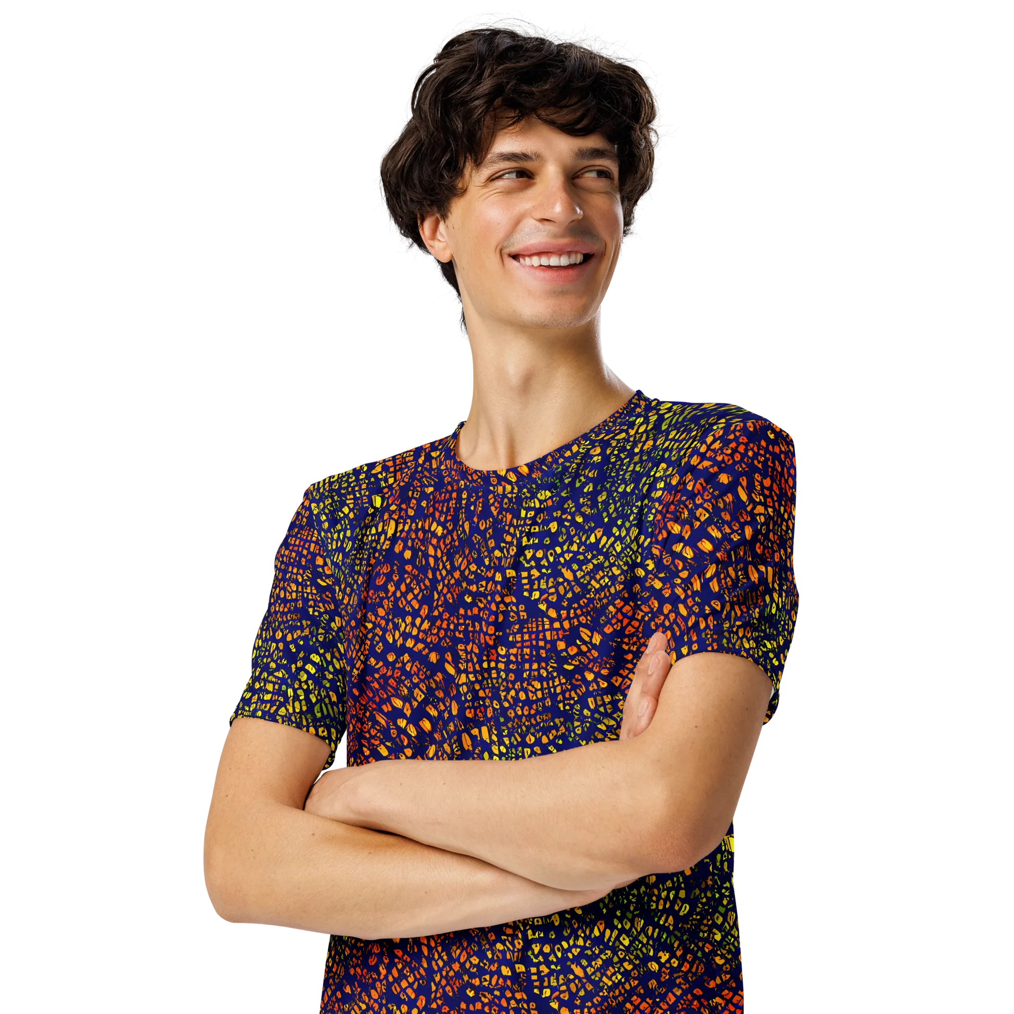 Midnight Shards on Men's Crew Neck T-Shirt — Left Front