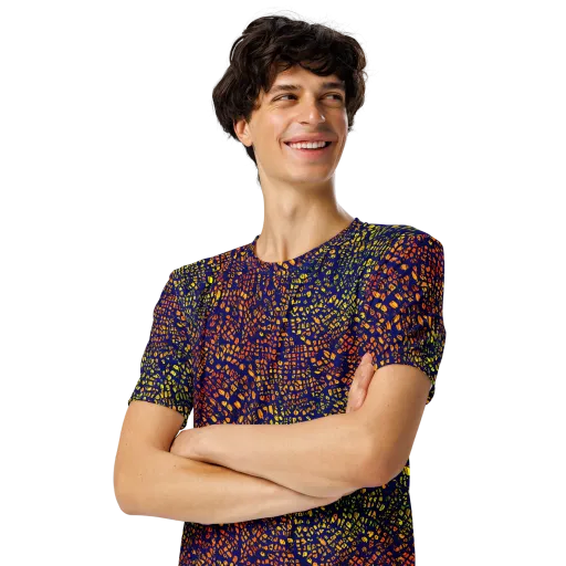 Midnight Shards on a Men's Crew Neck T-Shirt