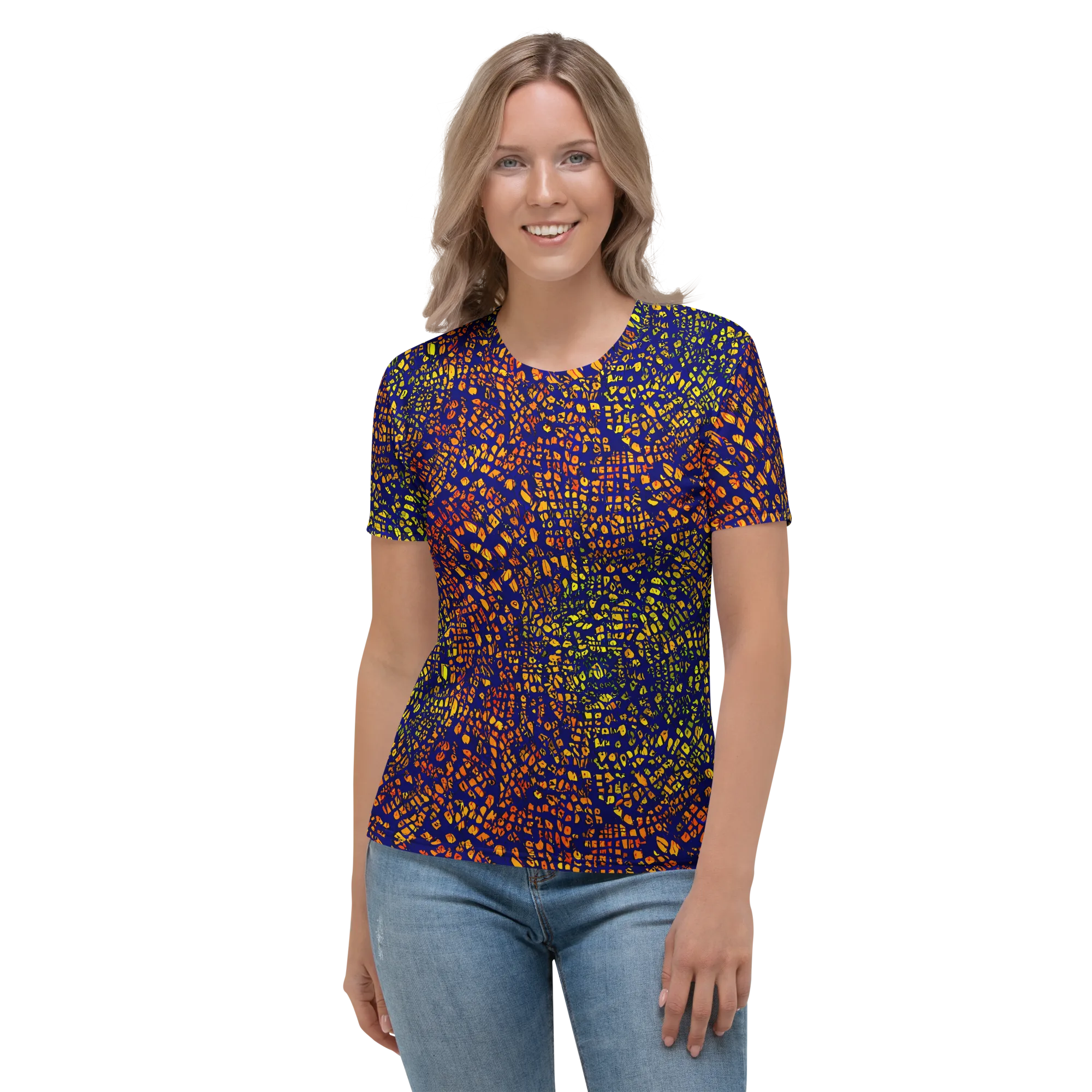 Midnight Shards on Women's Crew Neck T-Shirt — Front