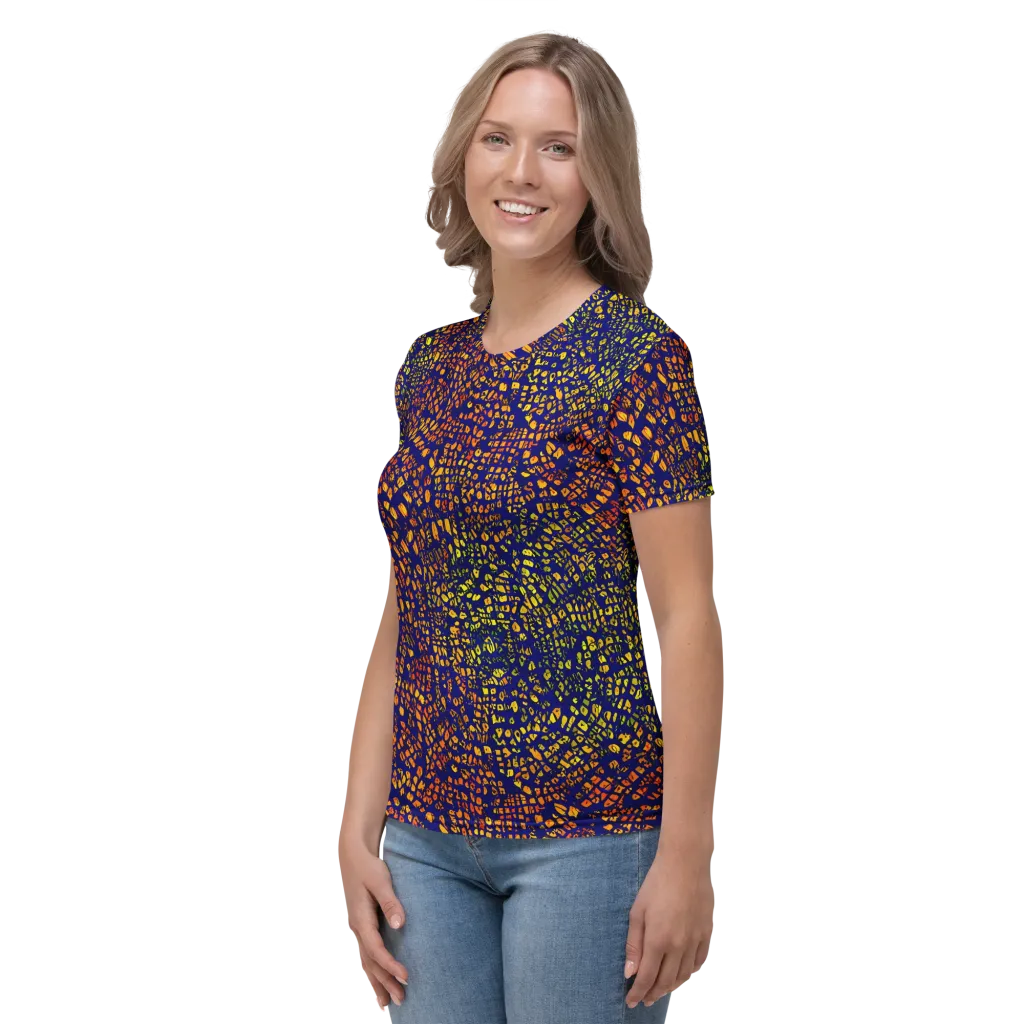 Midnight Shards on Women's Crew Neck T-Shirt — Left