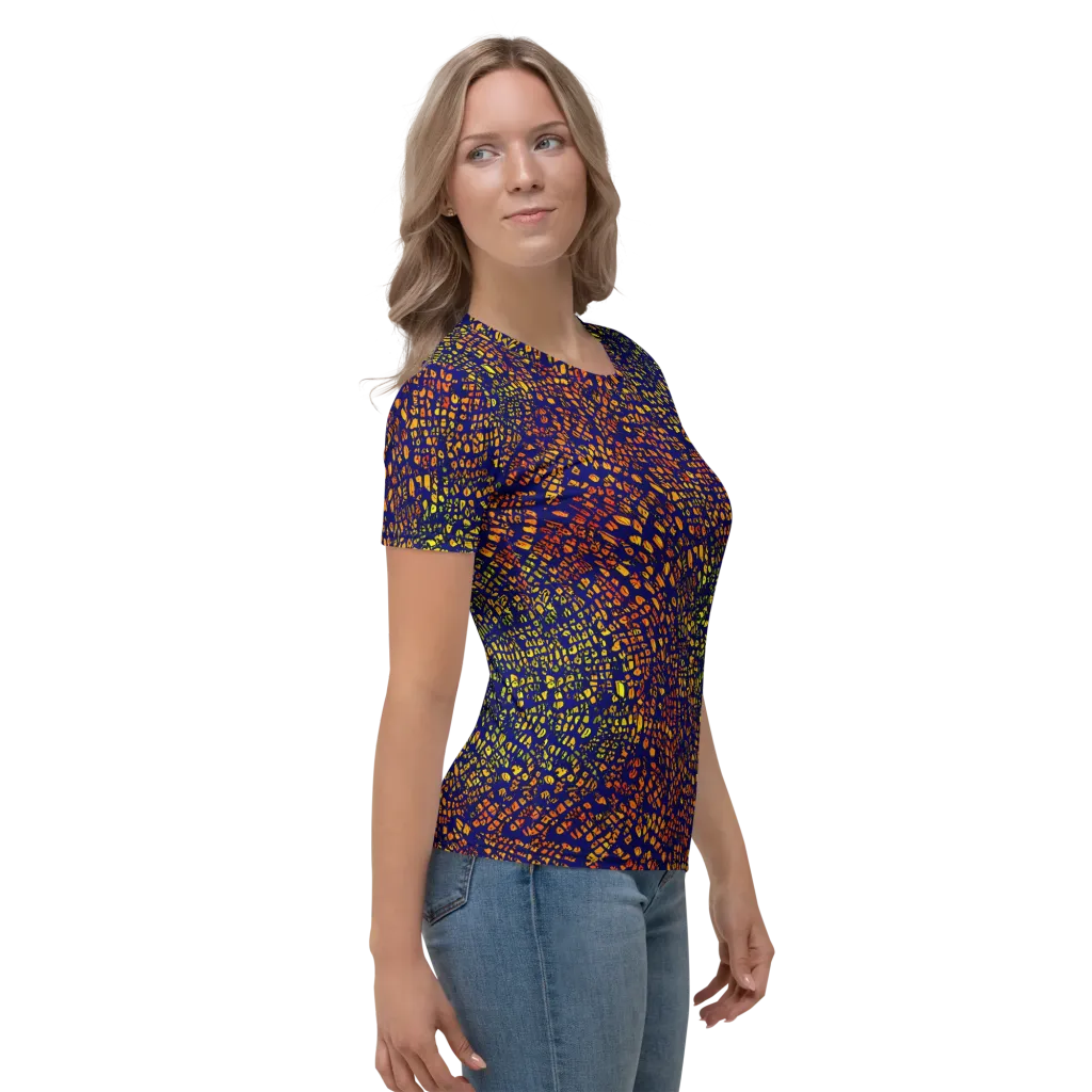 Midnight Shards on Women's Crew Neck T-Shirt — Right