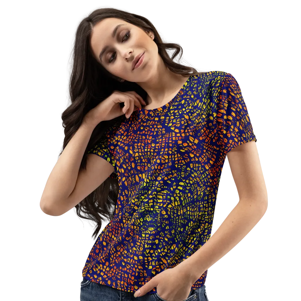 Midnight Shards on Women's Crew Neck T-Shirt — Left Front