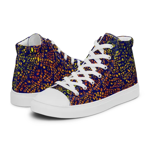 Midnight Shards on a Women's High Top Canvas Shoes