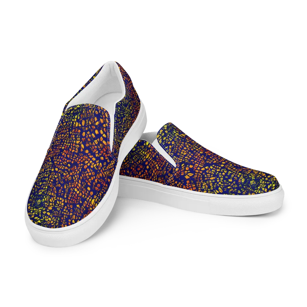 Midnight Shards on Men's Slip-On Canvas Shoes — Left Front