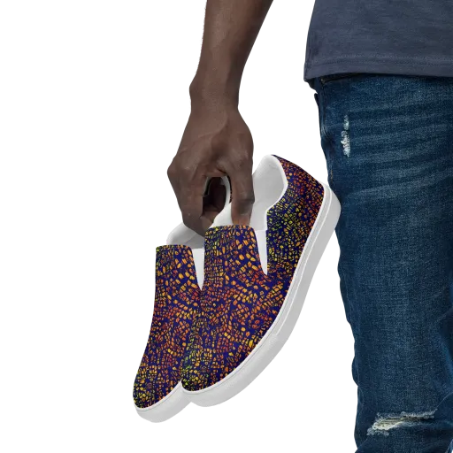 Midnight Shards on a Men's Slip-On Canvas Shoes