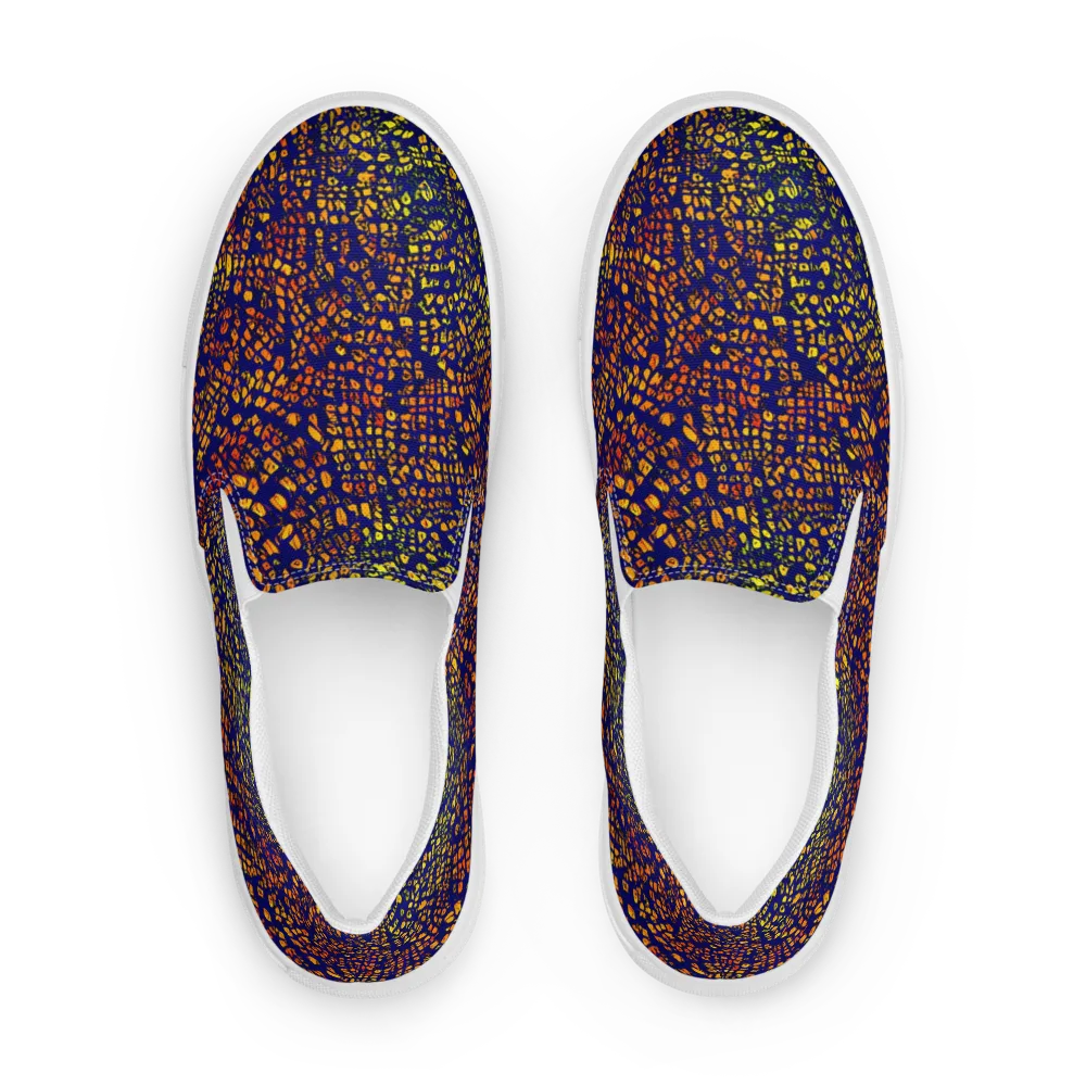 Midnight Shards on Women's Slip-On Canvas Shoes — Front