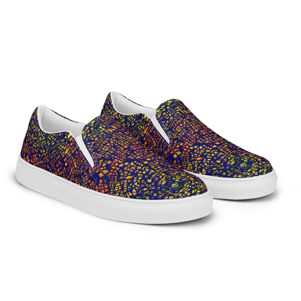 Midnight Shards on Women's Slip-On Canvas Shoes — Right Front