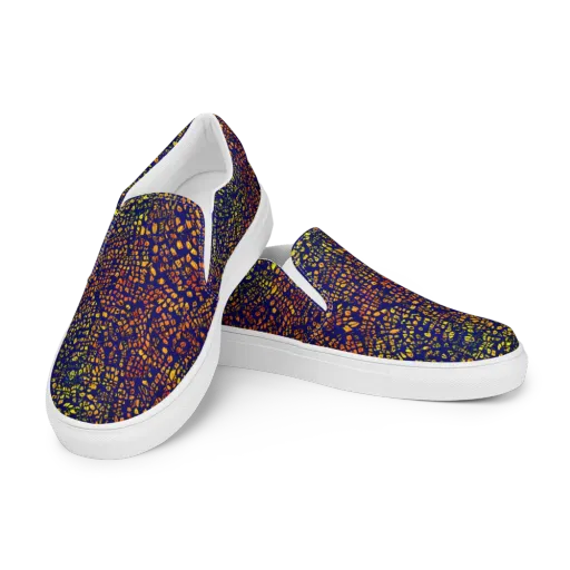 Midnight Shards on a Women's Slip-On Canvas Shoes