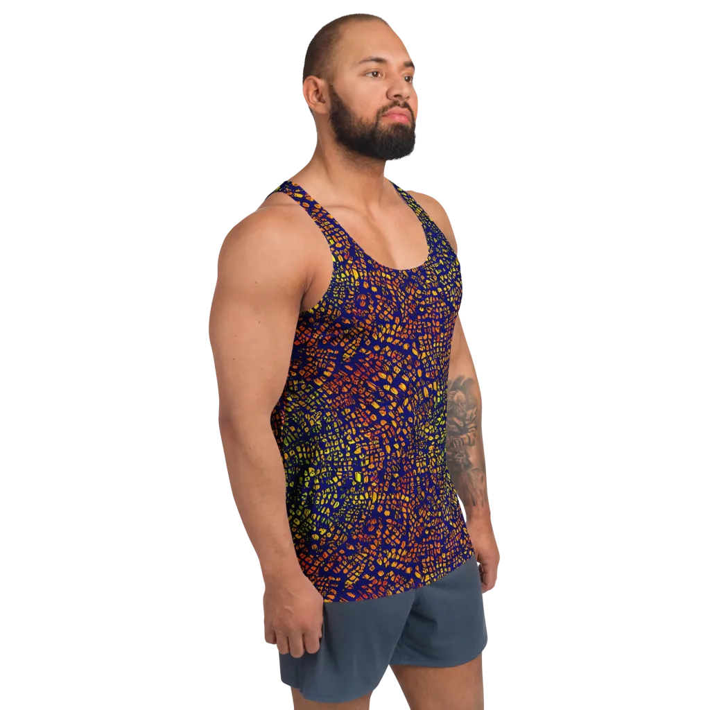 Midnight Shards on Men's Tank Top — Right Front