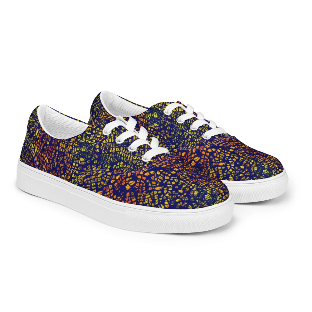 Midnight Shards on Men's Lace-Up Canvas Shoes — Right Front