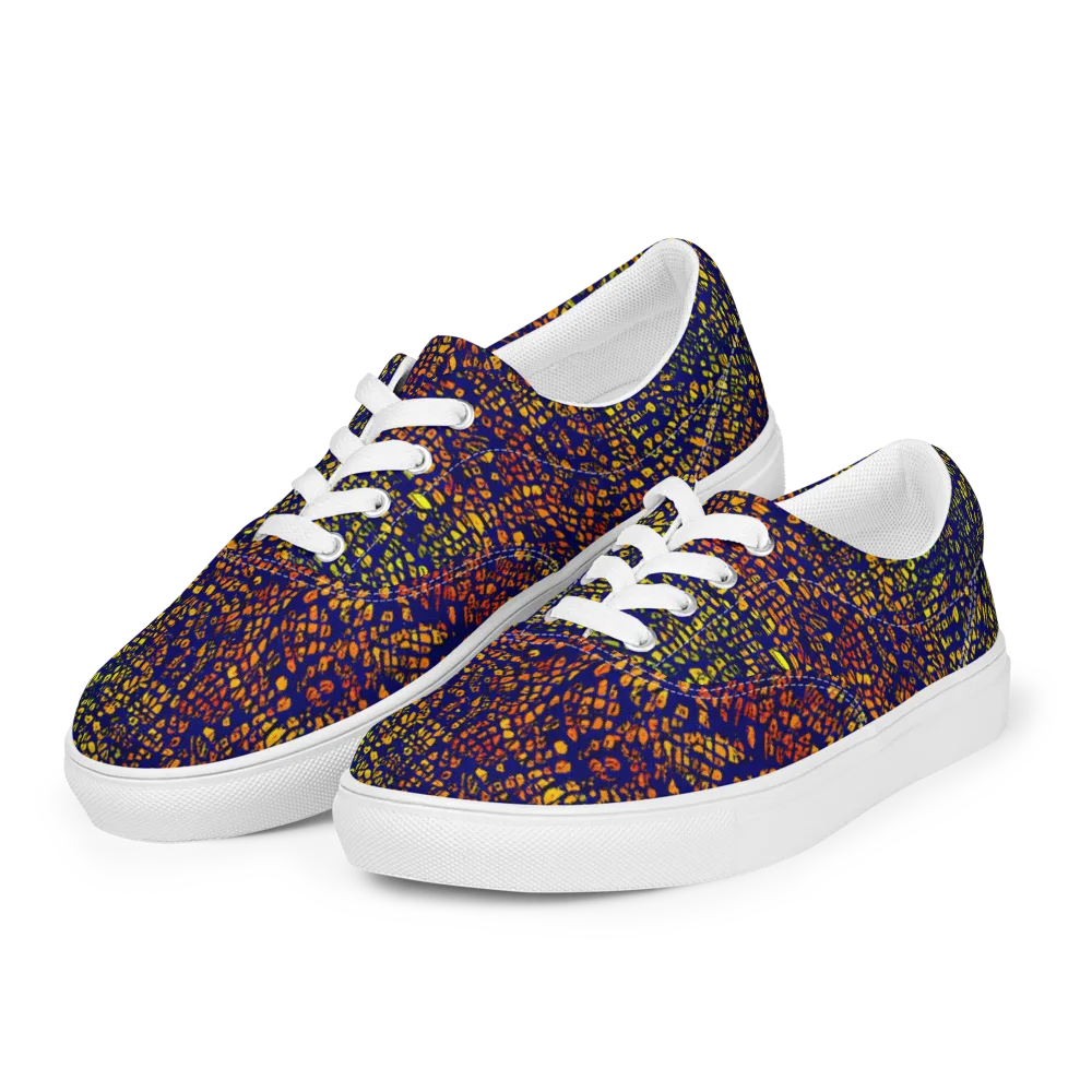 Midnight Shards on Men's Lace-Up Canvas Shoes — Left Front