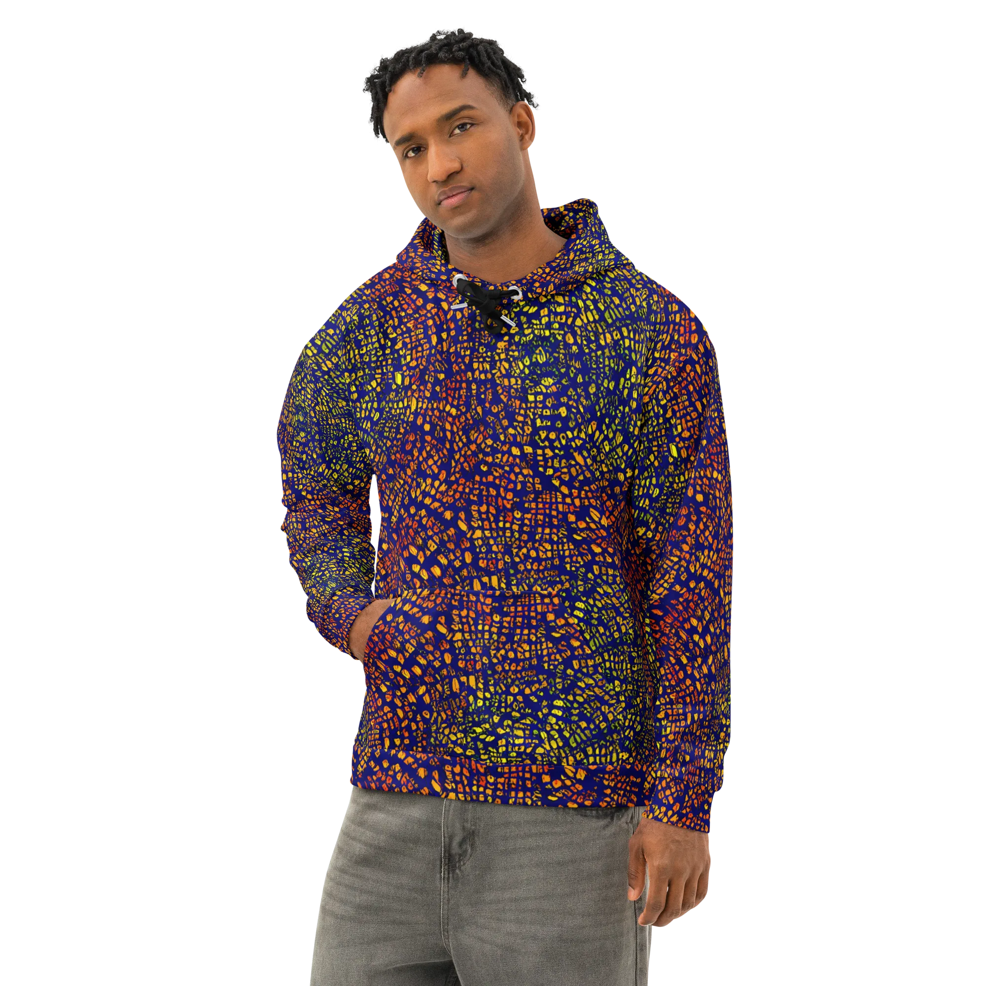 Midnight Shards on Cotton Hoodie — Left Front