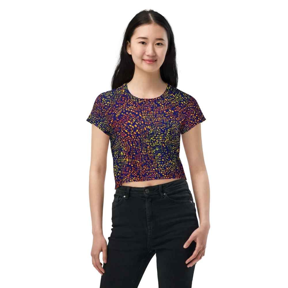Midnight Shards on Crop Tee — Front