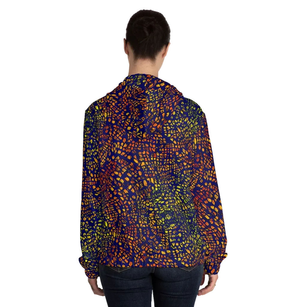 Midnight Shards on Women's Full-Zip Hoodie — Back On Person