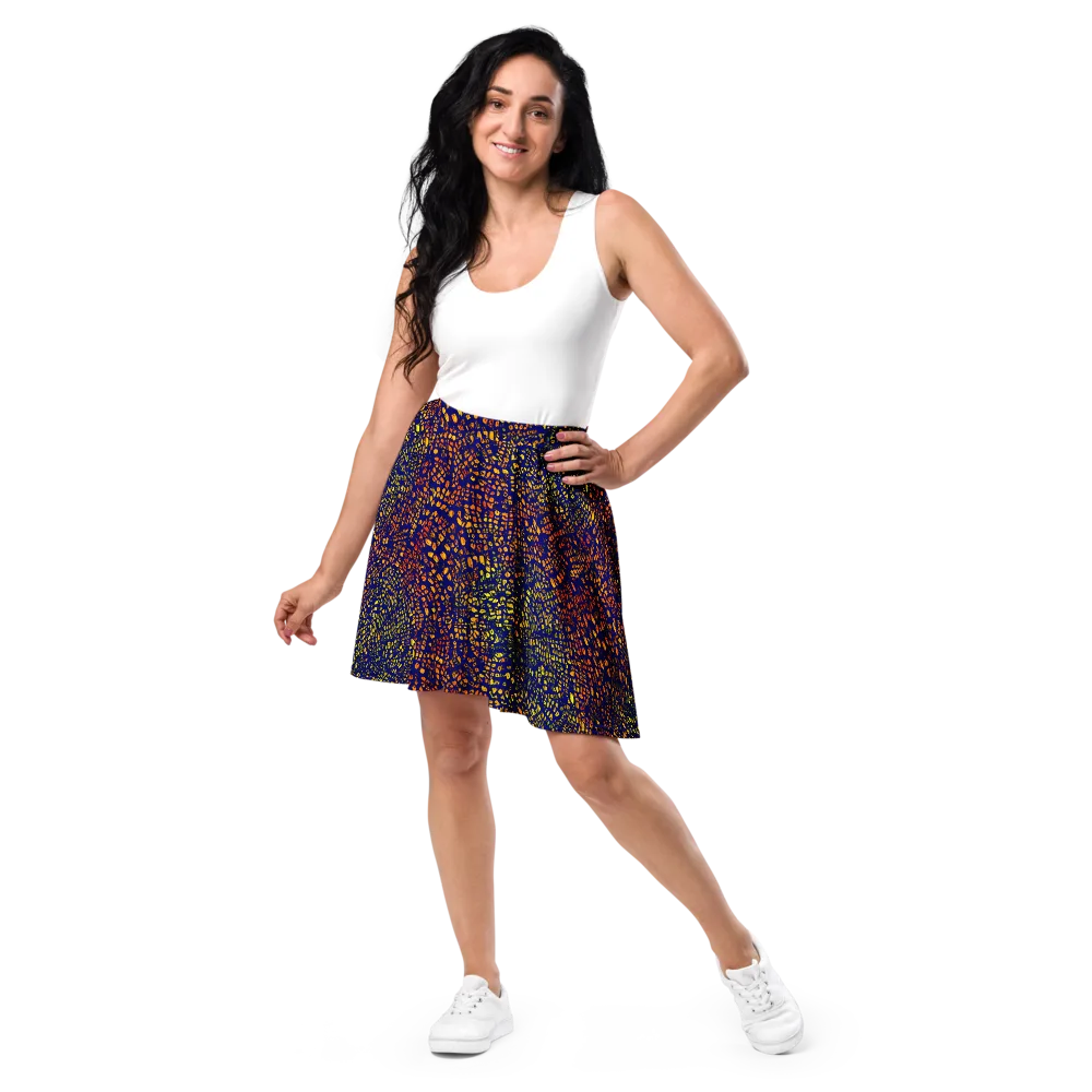 Midnight Shards on Skater Skirt — Front
