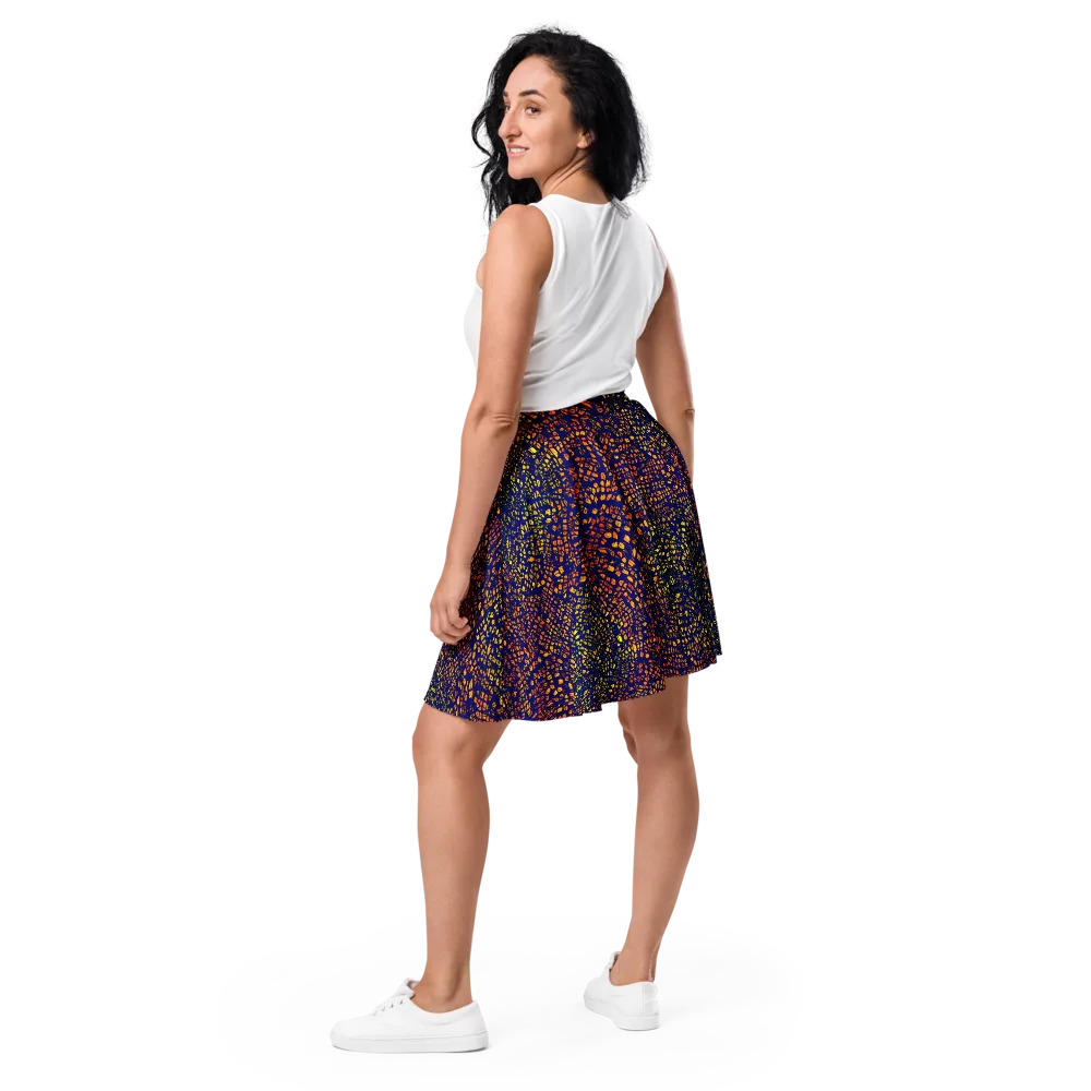Midnight Shards on Skater Skirt — Back