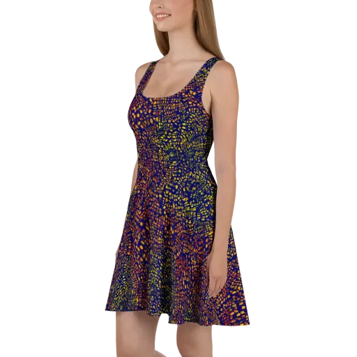Midnight Shards on a Skater Dress