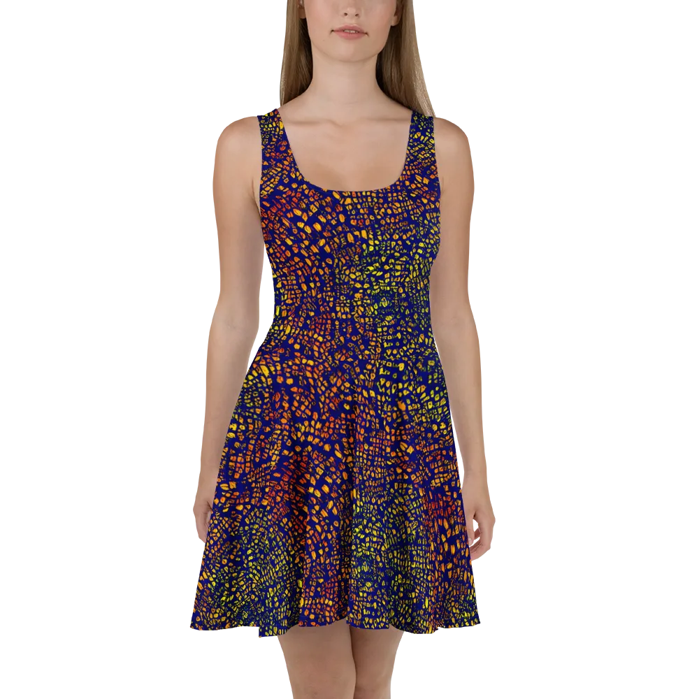 Midnight Shards on Skater Dress — Front
