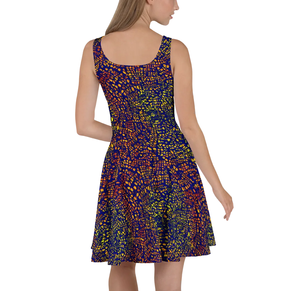 Midnight Shards on Skater Dress — Back