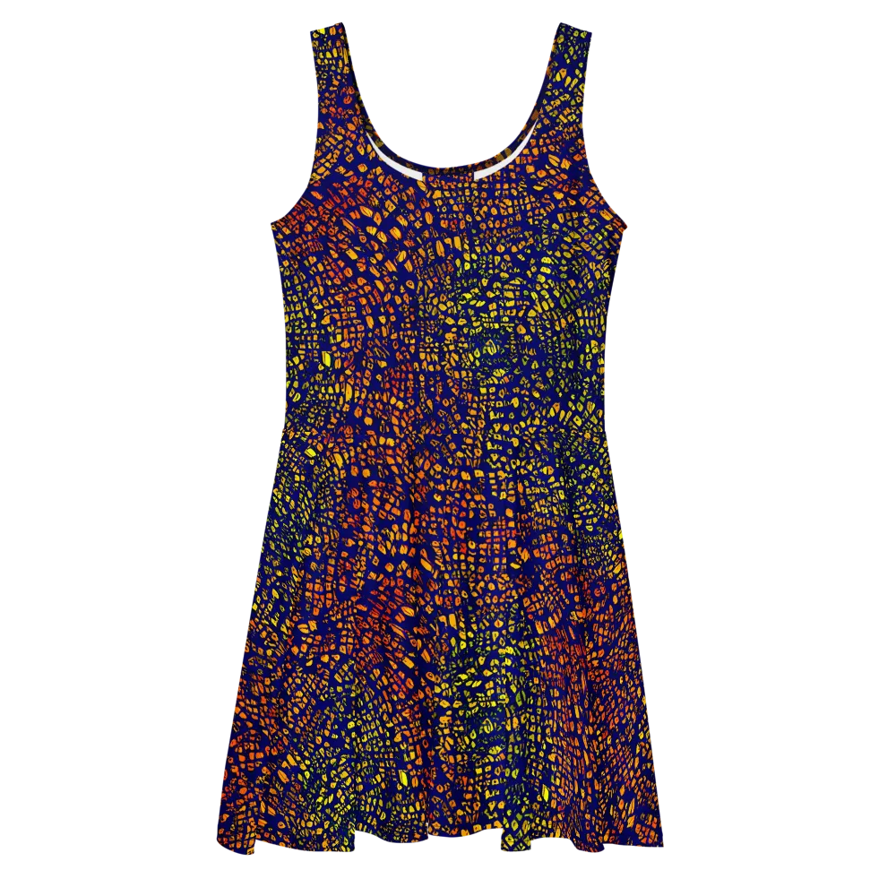 Midnight Shards on Skater Dress — Front