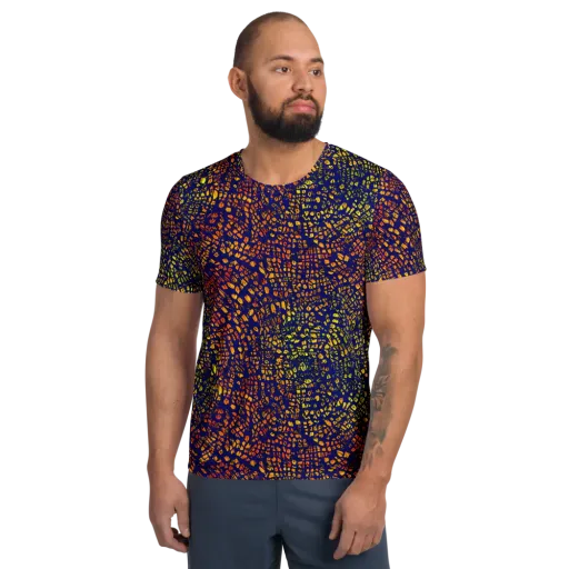 Midnight Shards on a Men's Athletic T-Shirt
