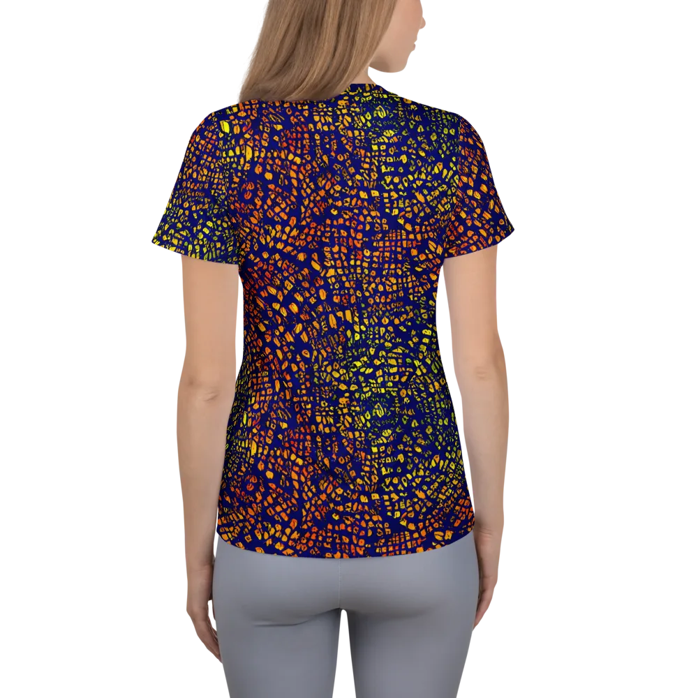 Midnight Shards on Women's Athletic T-Shirt — Back