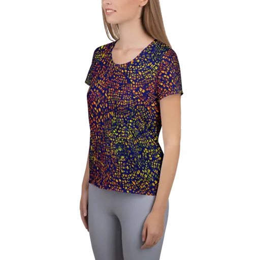 Midnight Shards on a Women's Athletic T-Shirt