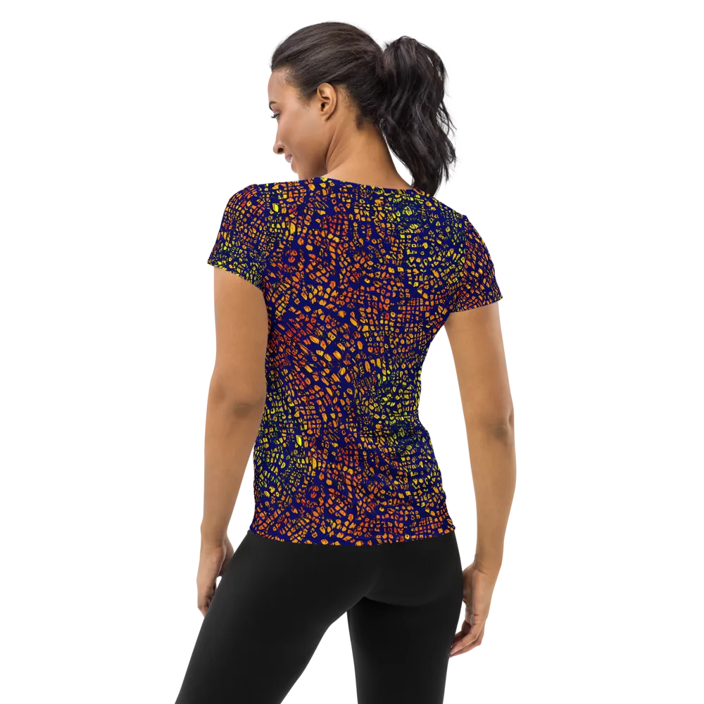 Midnight Shards on Women's Athletic T-Shirt — Back