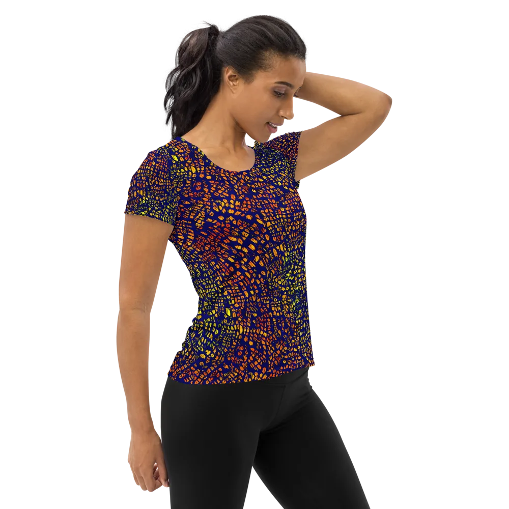 Midnight Shards on Women's Athletic T-Shirt — Right