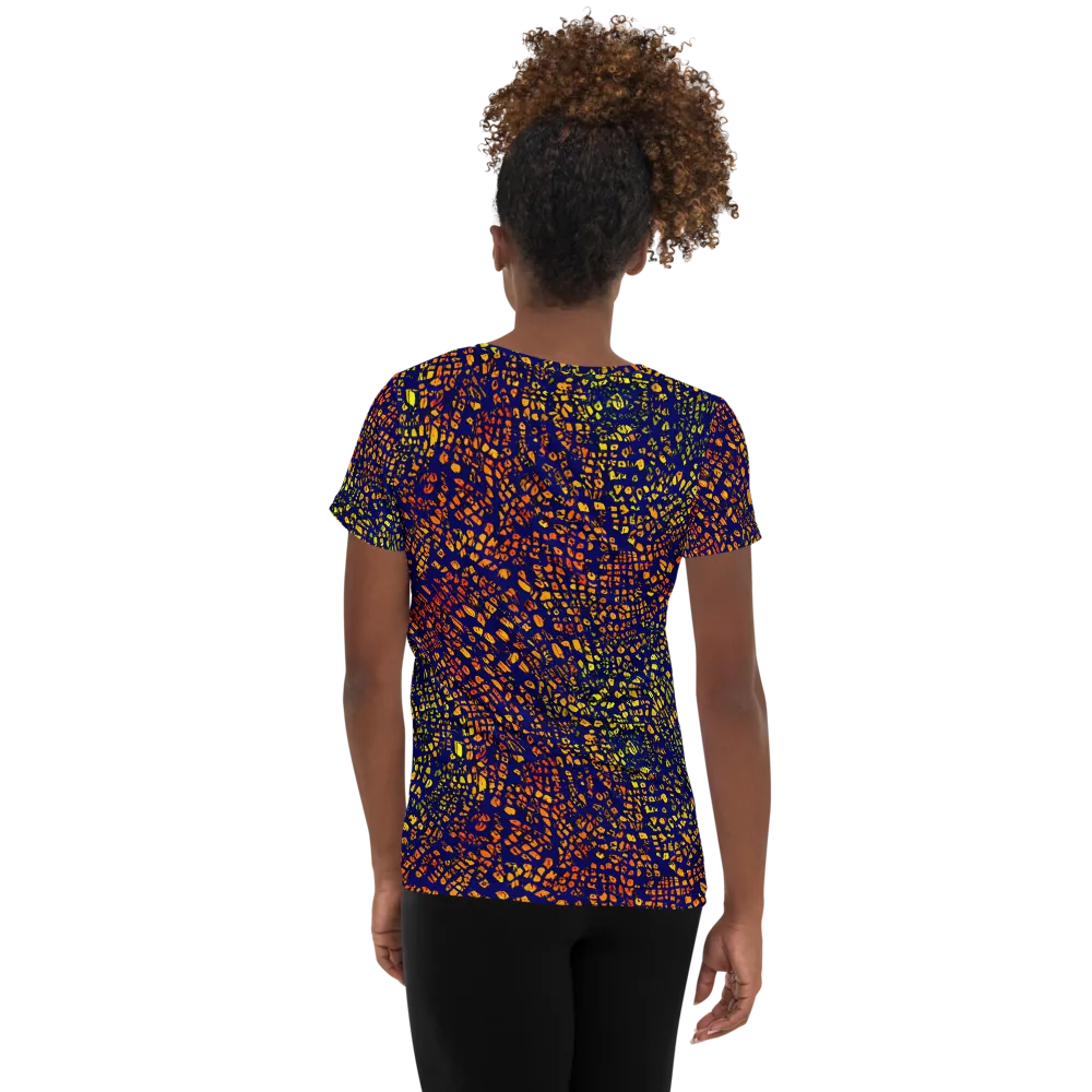 Midnight Shards on Women's Athletic T-Shirt — Back