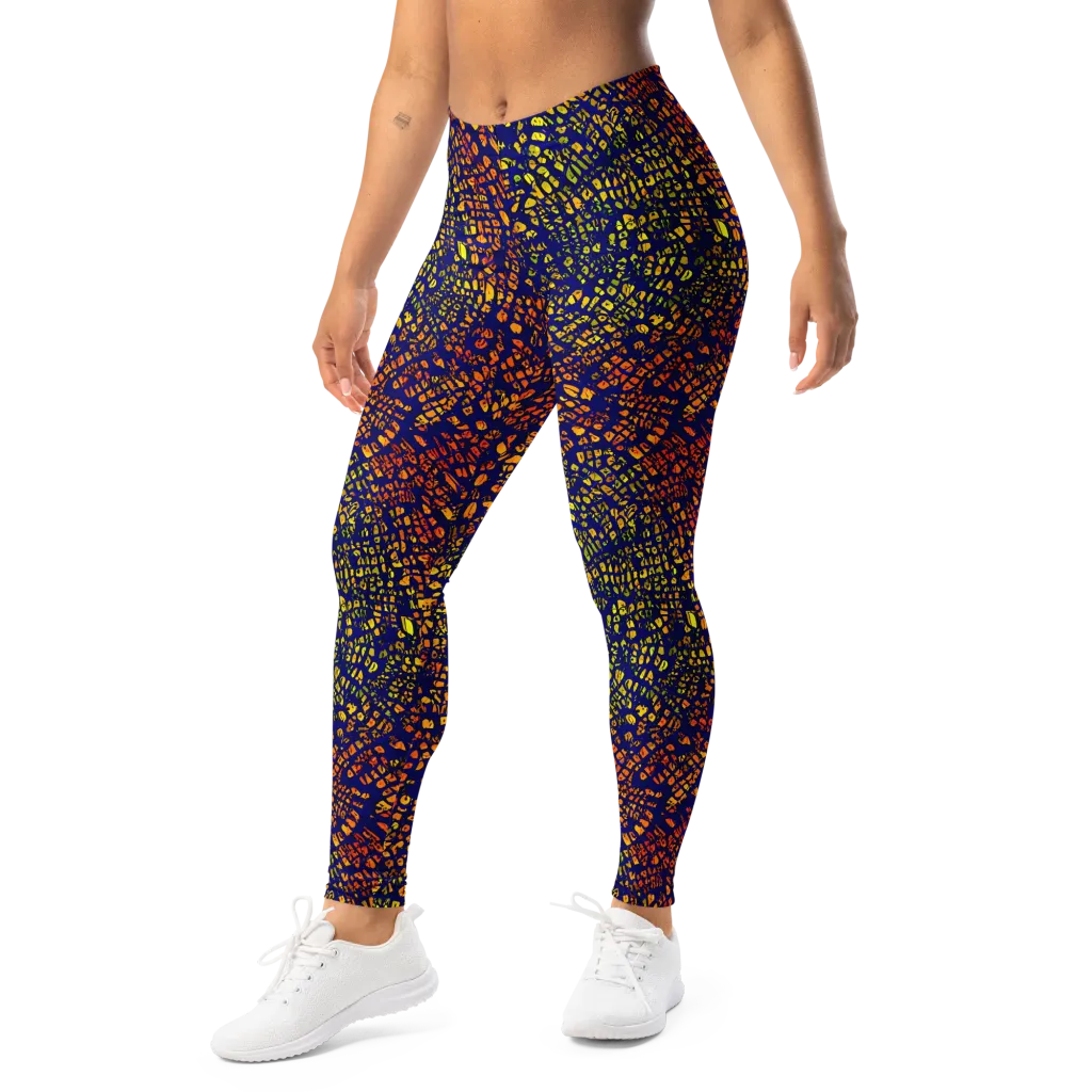 Midnight Shards on Leggings — Left Front